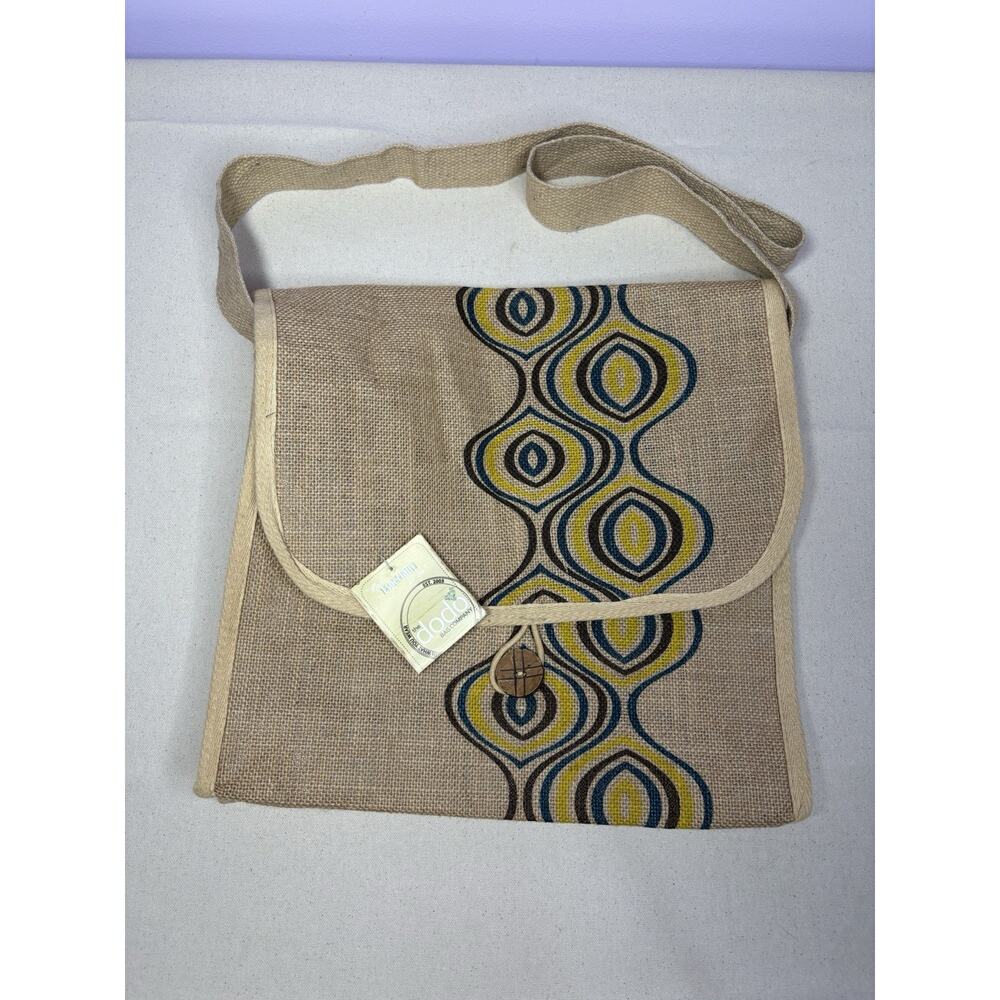 Dodo Jute Messenger Waves Bag NWT